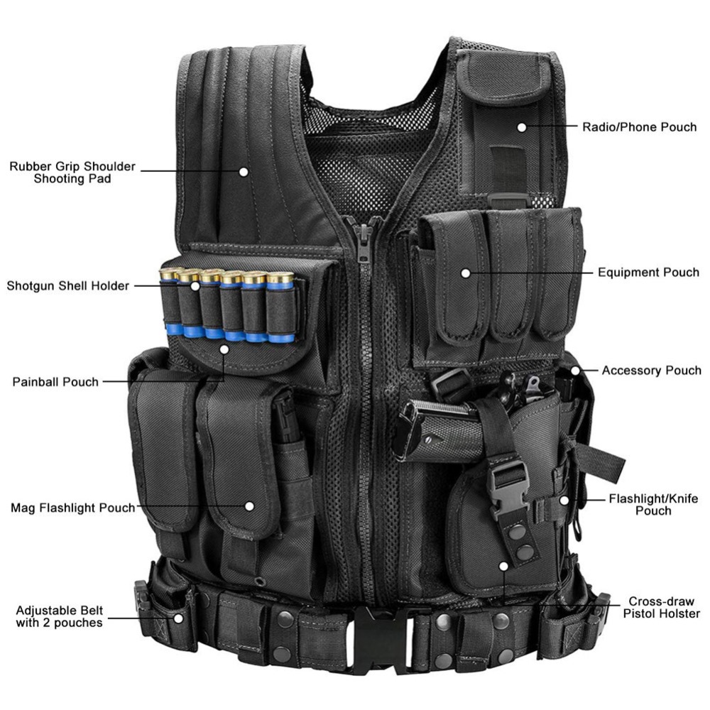 Adjustable Molle Tactical Vest - Hunting Outdoor Game 评论和价格