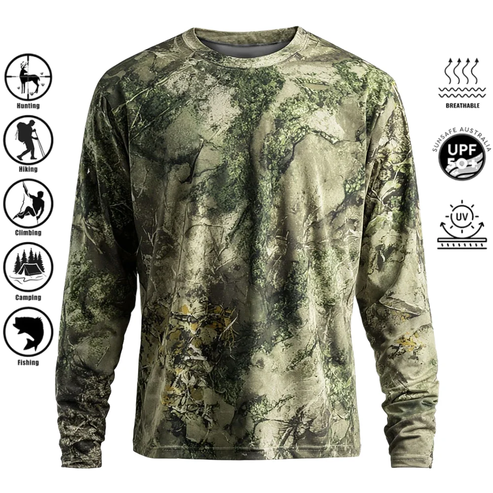Men Long Sleeve T-shirt Polyes - Outdoor Hunting Prints 评论和价格
